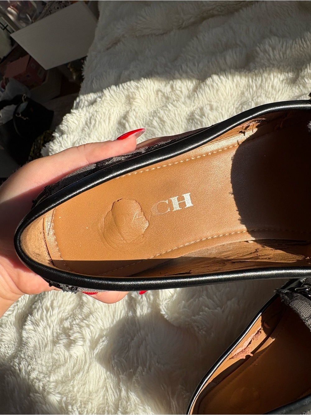 Coach Black Signature Jacquard Metal-Bit Loafers - Picture 9 of 11